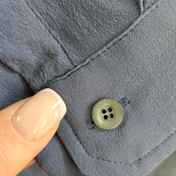 GUCCI Blue Silk Blouse Shirt Top size 42 6 - Picture 5 of 11